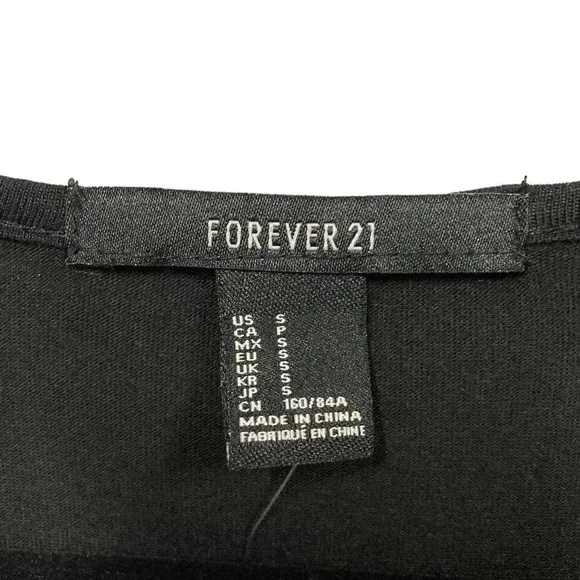 Forever 21 Black Maxi‎ Dress, Size Small, Graphic Message with Cross, New w Tags - Picture 2 of 8